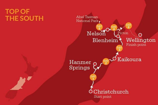 Top Of The South Itinerary Map