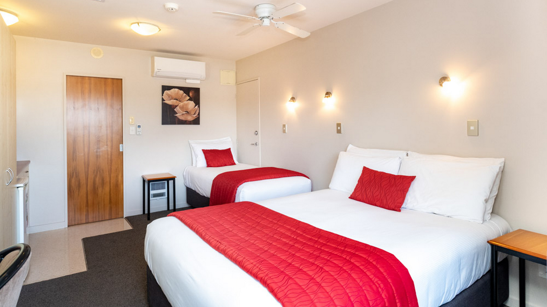 Double bed and single bed accommodation napier