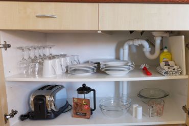 Kitchenette cupboard interior